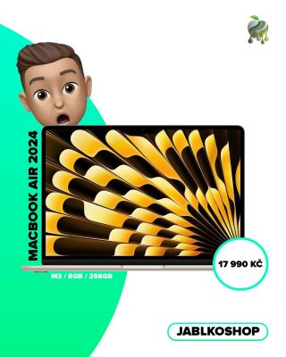 ✨ MacBook Air 13” M3 – Zlatý. Lehčí než vzduch, rychlejší než kdy dřív. Hledáte ideální kombinaci výkonu, stylu a...